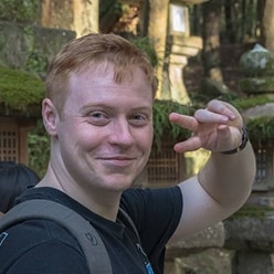 A picture of Bunpro user James, with their name, role and testimonial below